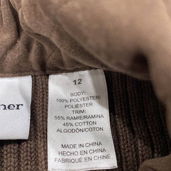 Alfred Dunner Womens Suede/Sweater Vest - Picture 4 of 8